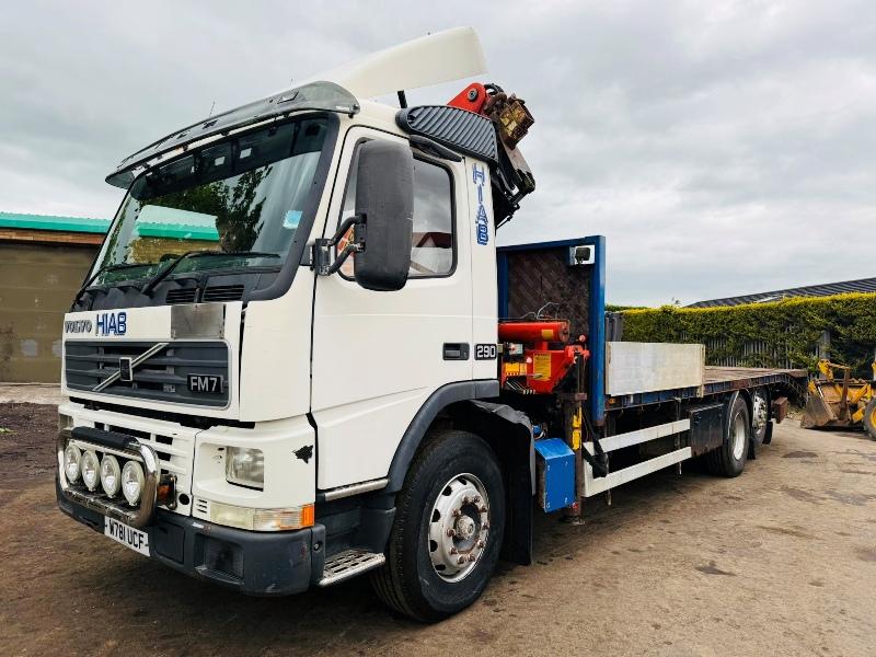 VOLVO FM7-12 FLAT BED LORRY*C/W PALFINGER PK23080 CRANE*VIDEO*