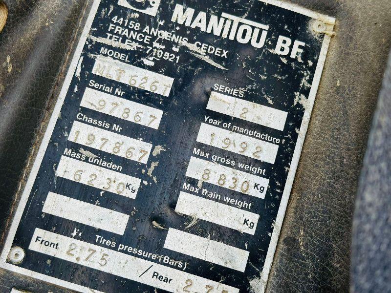 MANITOU MLT 626T TELEHANDLER*C/W PALLET TINES*VIDEO*