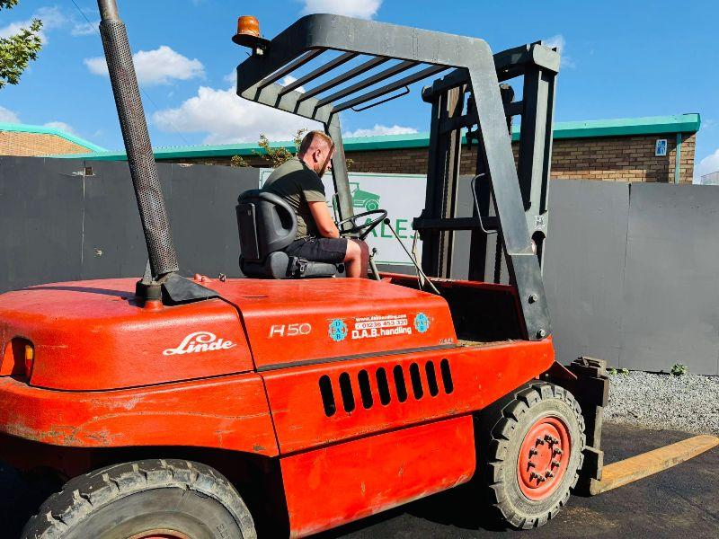 LINDE H50 FORKLIFT*C/W PALLET TINES*VIDEO*