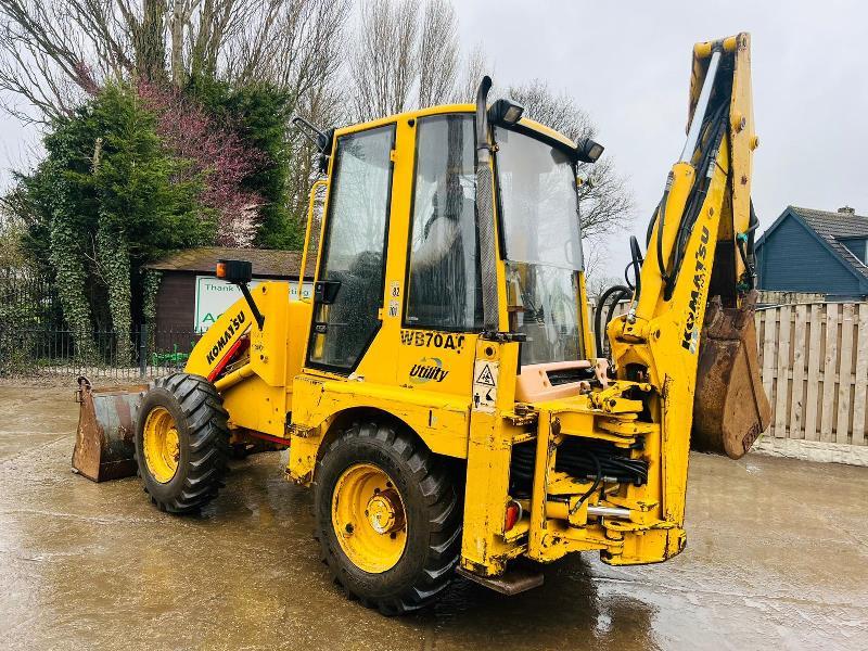 KOMATSU WB70A 4WD PIVOT STEER BACKHOE DIGGER C/W QUICK HITCH *VIDEO*