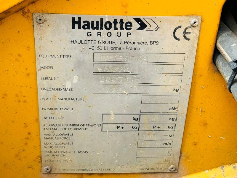 HAULOTTE H18SX 4WD SCISSOR LIFT*2546 HOURS*YEAR 2016*VIDEO*