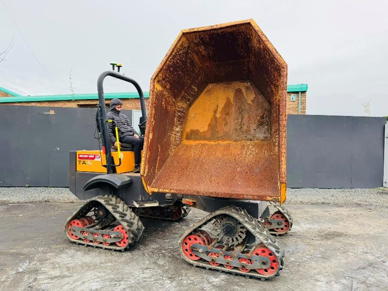 MECALAC TAS3 3 TONNE TRACKED SWIVLE SKIP DUMPER*2018*1053 HOURS*VIDEO*