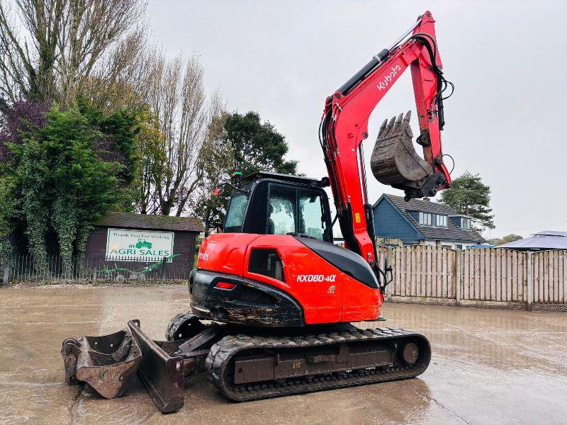 KUBOTA KX080-4TRACKED EXCAVATOR *YEAR 2020, 3465 HOURS* C/W QUICK HITCH *VIDEO*