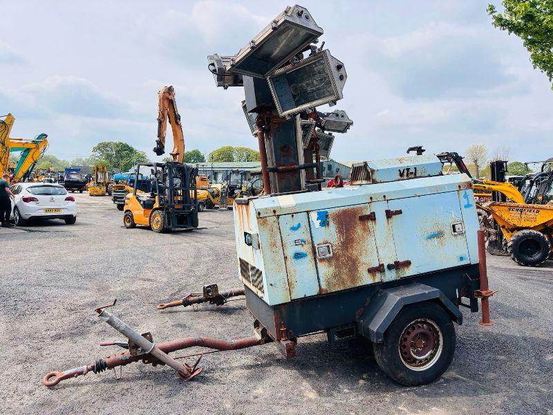 VT1 LIGHTING TOWERS *C/W 3 CYLINDER KUBOTA ENGINE*CHOICE OF 2*VIDEO*