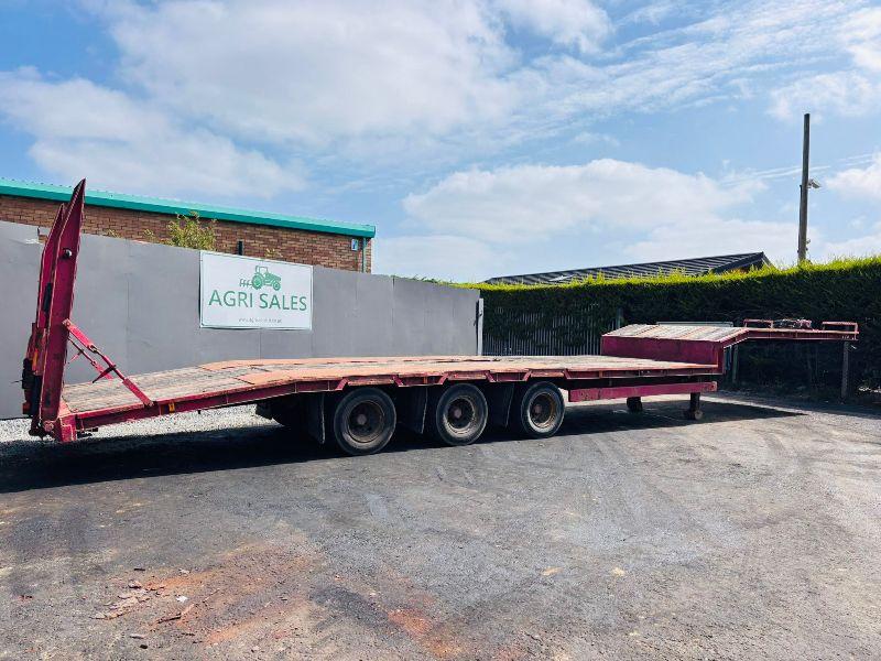 DENNISON DFM 25A FLATBED TRAILER*C/W TUCK AWAY NECK RAMPS*VIDEO*