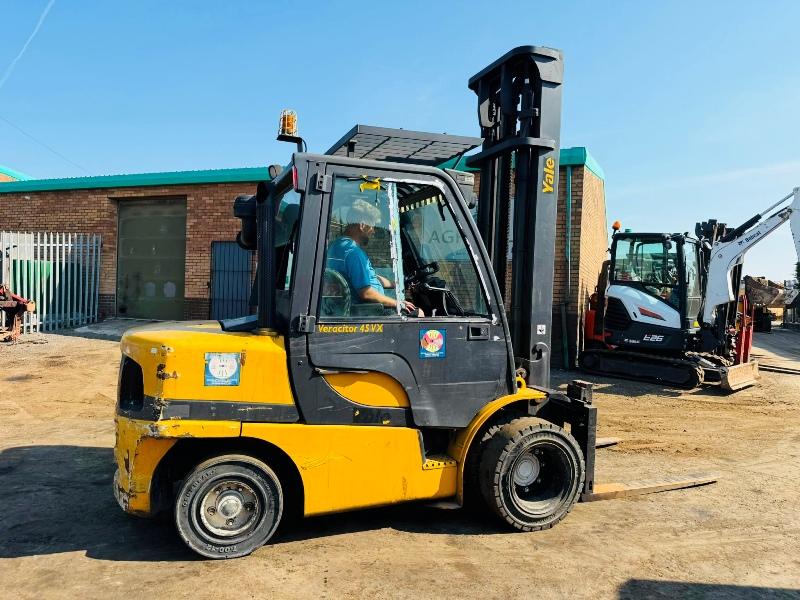 YALE GDP45SVX5 FORKLIFT*C/W SIDESHIFT*YEAR 2012*VIDEO*