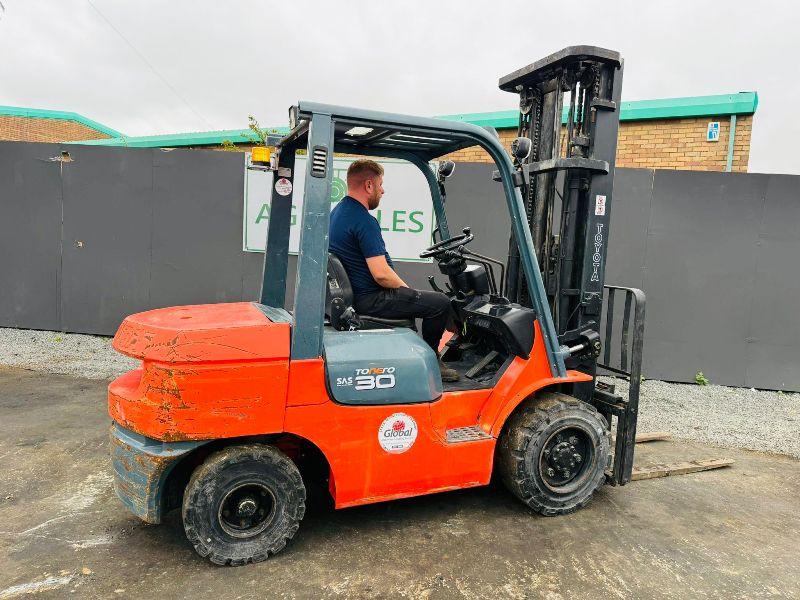 TOYOTA 30 DIESEL FORKLIFT*C/W SIDESHIFT*YEAR 2013*VIDEO*