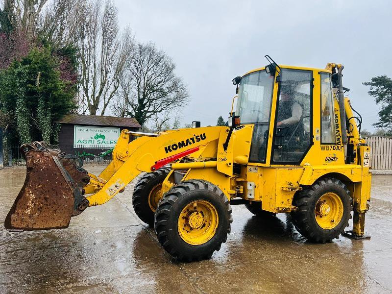 KOMATSU WB70A 4WD PIVOT STEER BACKHOE DIGGER C/W QUICK HITCH *VIDEO*