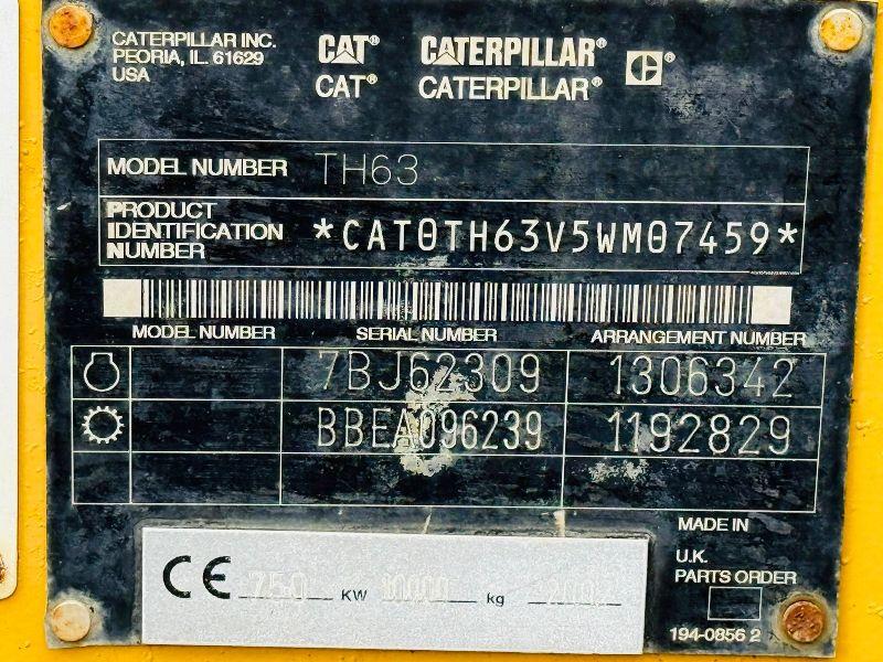 CATERPILLAR TH63 TELEHANDLER*C/W JACK LEGS*VIDEO*