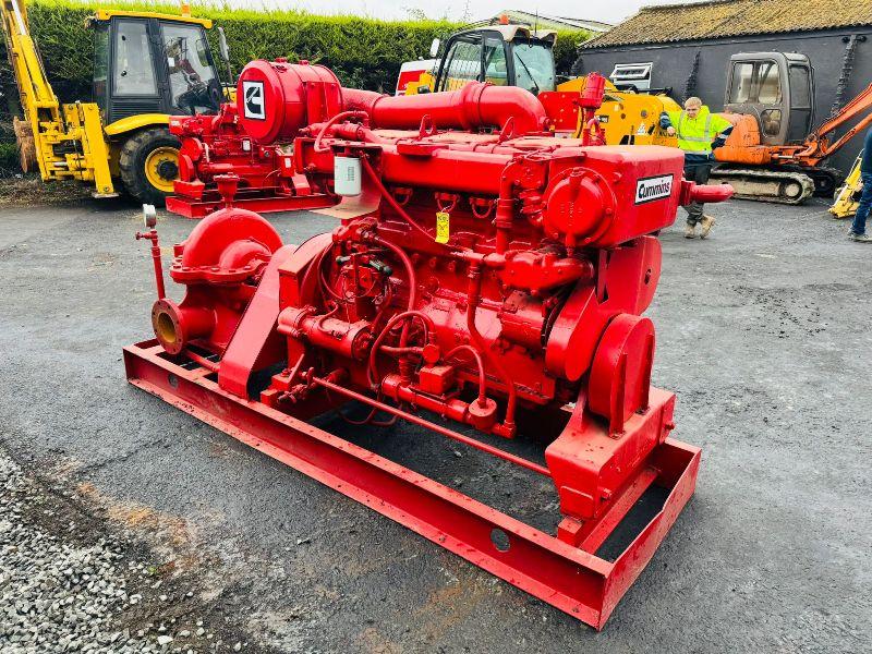 CUMMINGS N-855-F 6 INCH WATER PUMP *C/W 6 CYLINDER ENGINE*VIDEO*