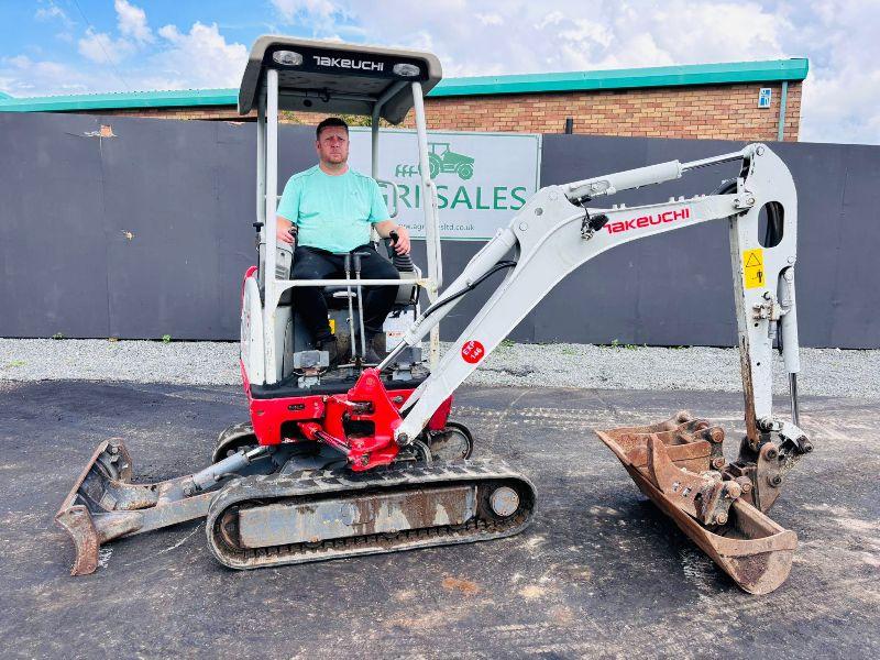TAKEUCHI TB216 MINI EXCAVATOR*YEAR 2019*C/W 3 BUCKETS/RIPPER*VIDEO*