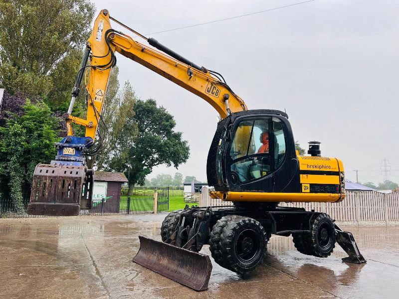 JCB JS130W 4WD WHEELED EXCAVATOR *YEAR 2009* C/W ROTATING SELECTOR GRAB *VIDEO*