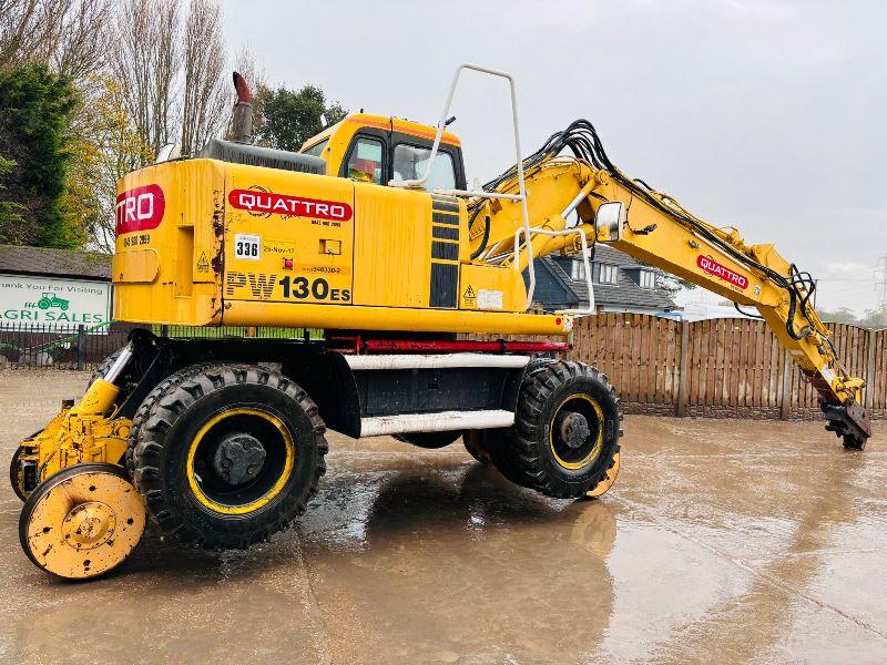 KOMATSU PW130ES-6K 4WD WHEELED EXCAVATOR C/W QUICK HITCH & RAILWAY GEAR *VIDEO*