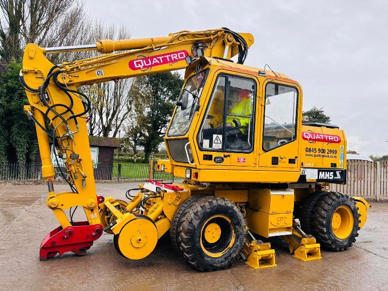 O&K MH5Z 4WD WHEELED EXCAVATOR C/W RAILWAY GEAR & 4 X SUPPORT LEGS *VIDEO*