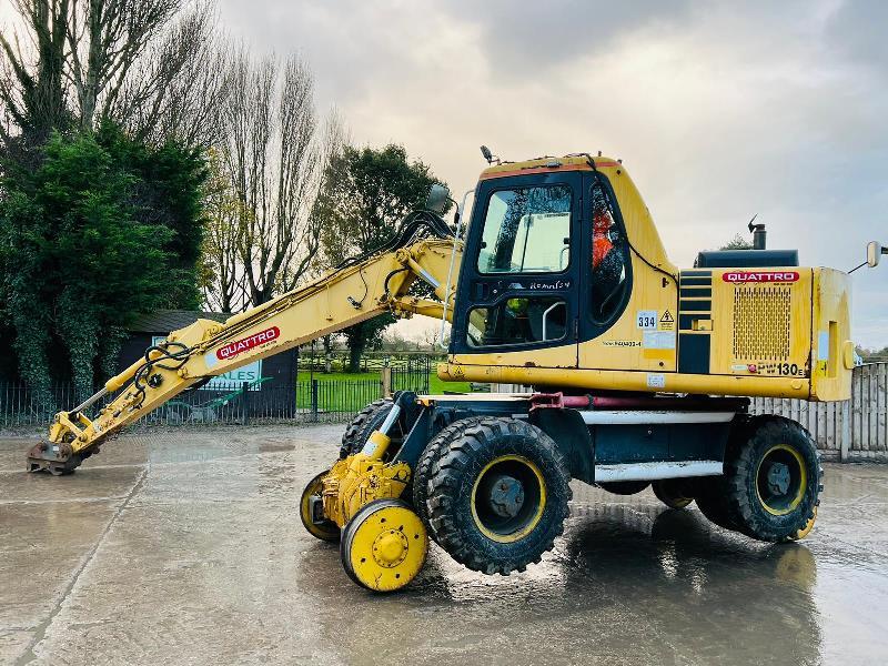 KOMATSU PW130ES-6K 4WD WHEELED EXCAVATOR C/W QUICK HITCH & RAILWAY GEAR *VIDEO*
