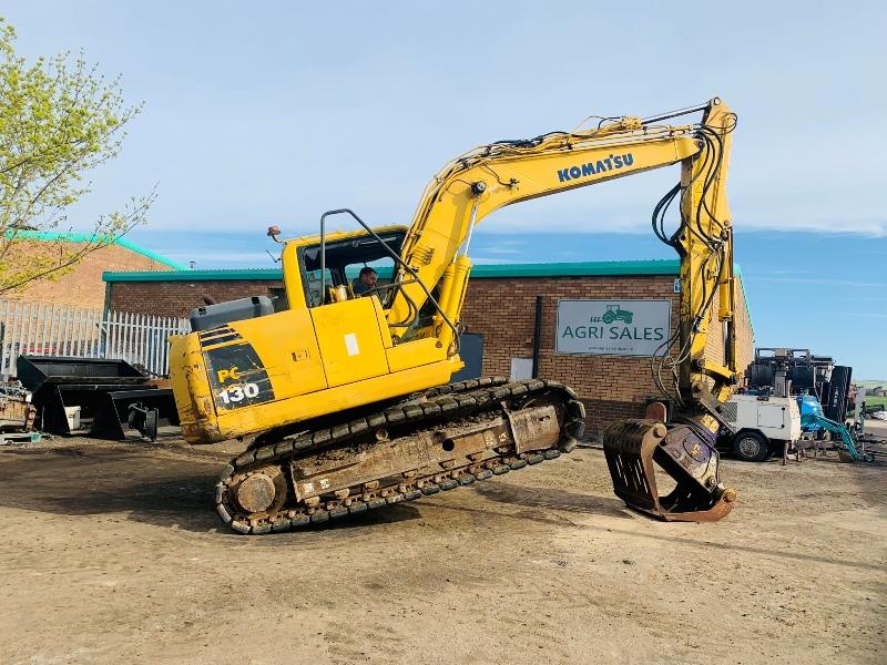 KOMATSU PC130-8 EXCAVATOR*C/W ROTATING SELECTOR GRAB*YEAR 2012*VIDEO*