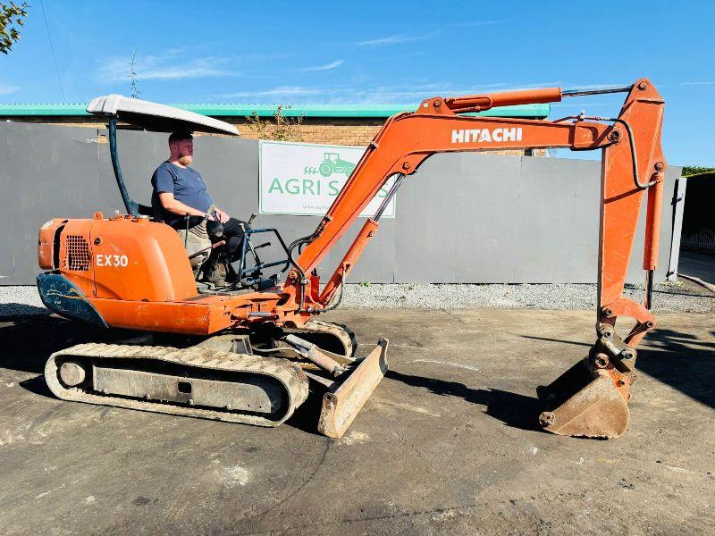 HITACHI EX30 EXCAVATOR*RUBBER TRACKS*C/W BUCKET*VIDEO*