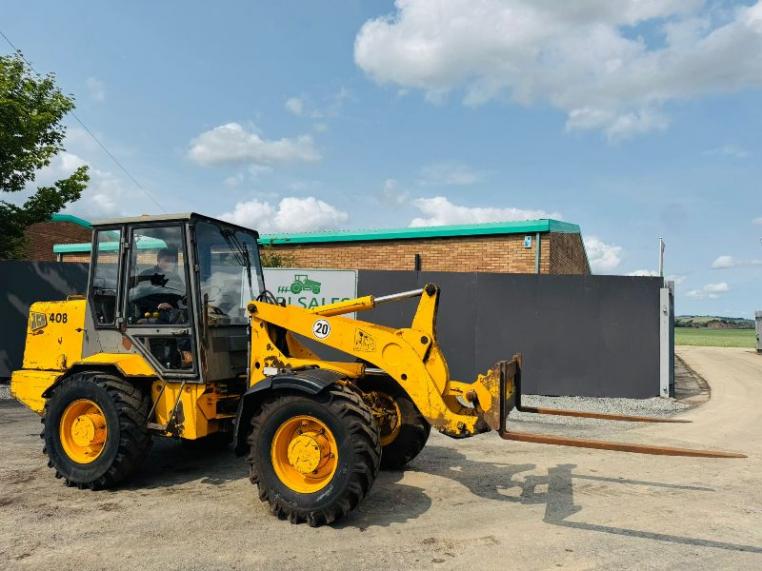 JCB 408 PIVOT STEER HANDLER *C/W LONG PALLET TINES*VIDEO*