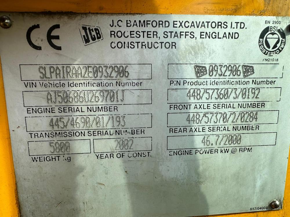 JCB 2CX 4WD AIRMASTER LOADING SHOVEL C/W 4 WHEEL STEER *VIDEO*