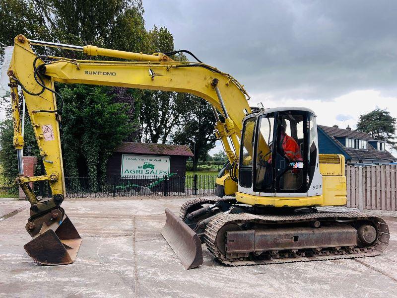 SUMITOMO SH130 TRACKED EXCAVATOR C/W BLADE & QUICK HITCH *VIDEO*