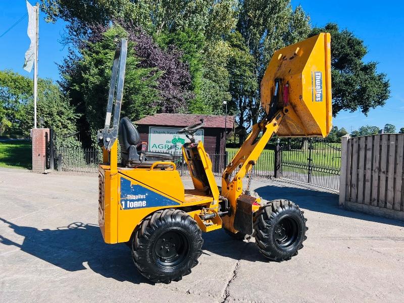 THWAITES 1 TON HIGH TIP DUMPER *YEAR 2019, ONLY 1112 HOURS* C/W ROLE BAR *VIDEO*