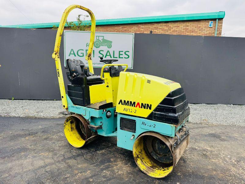 AMMANN AV12-2 VIBRATING DOUBLE DRUM ROLLER*C/W ROLL BAR*VIDEO*