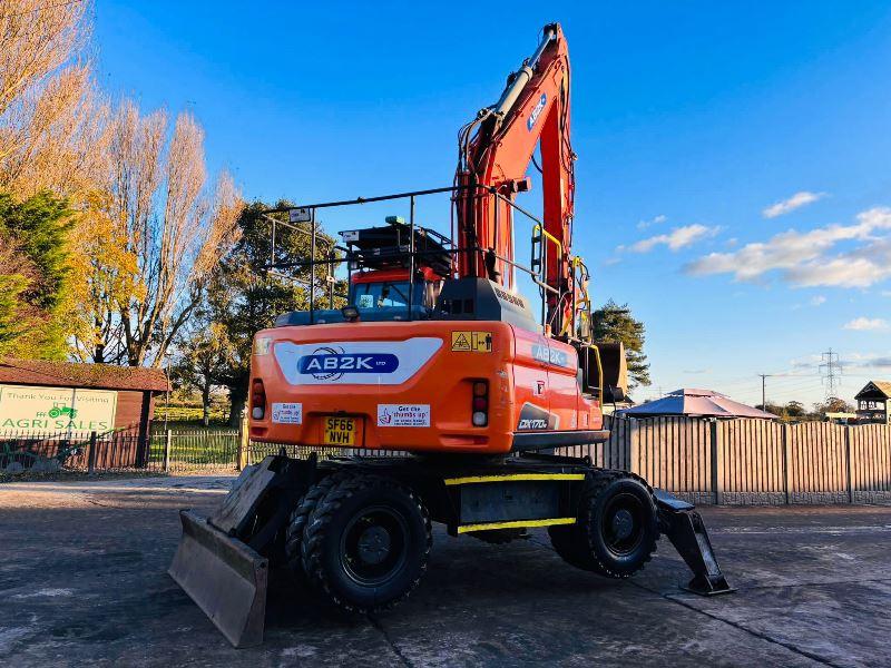 DOOSAN DX170W 4WD WHEELED EXCAVATOR *YEAR 2016* C/W HYDRAULIC TILITING QH *VIDEO*