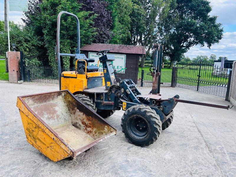 TEREX 4WD DUMPER *4 CYL KUBOTA ENGINE* C/W SKIP AND HYDRAULIC LOG SPLITTER*VIDEO* 