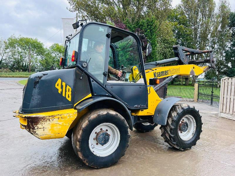 KRAMER 418 4WD LOADING SHOVEL C/W QUICK HITCH & 4WS *VIDEO*