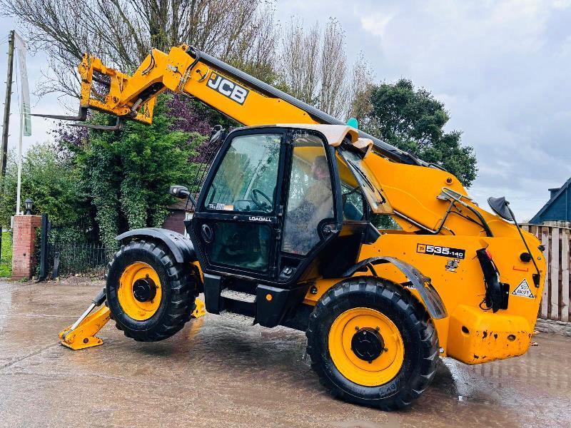 JCB 535-140 HI VIZ 4WD TELEHANDLER *YEAR 2014, 14 METER REACH* C/W TINES *VIDEO*