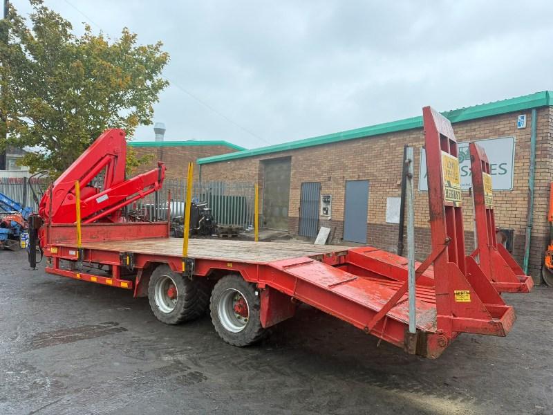 HERBST 19 TONNE TWIN AXLE TRAILER*C/W BONFIGLIOLI P10200 CRANE*VIDEO*