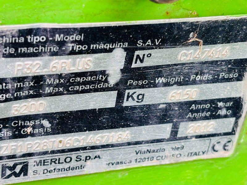 MERLO P32.6PLUS TELEHANDLER*C/W PALLET TINES*YEAR 2012*VIDEO*