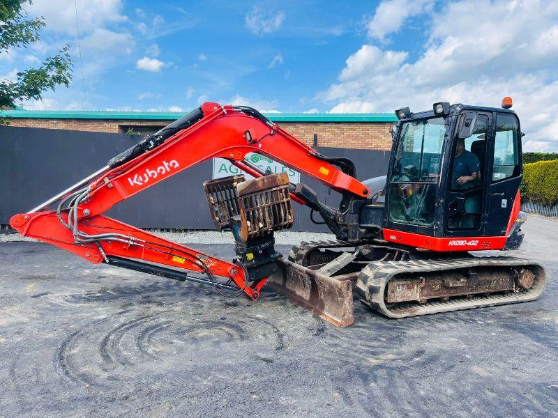 KUBOTA KX080-4A2 EXCAVATOR* YEAR 2021*C/W SELECTOR GRAB*VIDEO*
