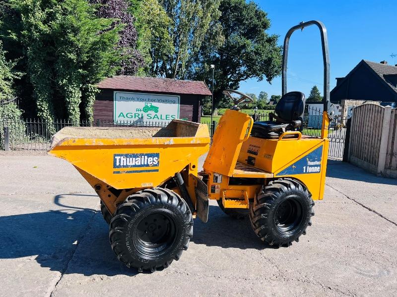 THWAITES 1 TON HIGH TIP DUMPER *YEAR 2019, ONLY 1112 HOURS* C/W ROLE BAR *VIDEO*