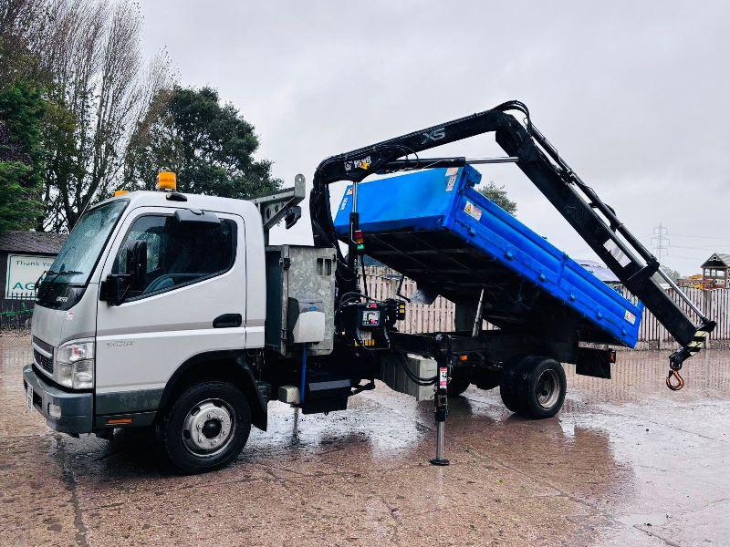 MITSUBISHI CANTER 7C18 4X2 TIPPER LORRY C/W HIAB CRANE *VIDEO*