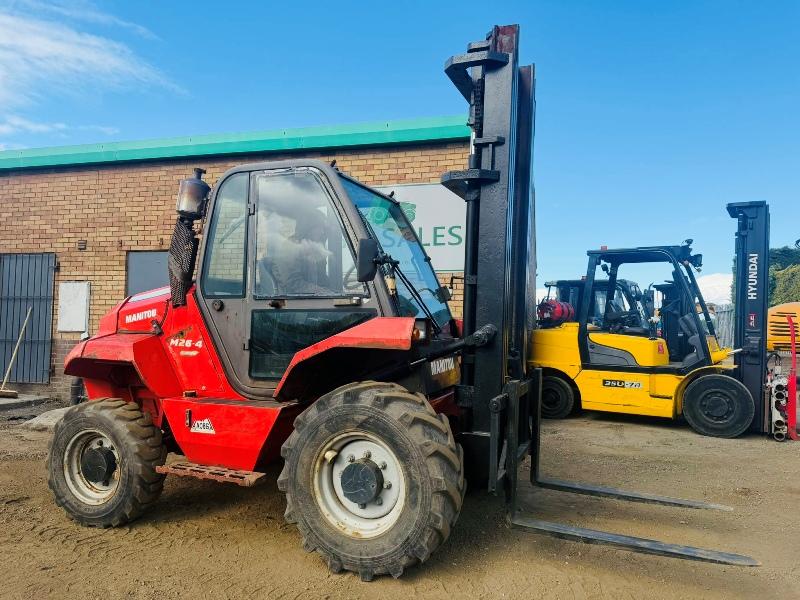 MANITOU M26-4 ROUGH TERRAIN FORKLIFT*YEAR 2016*C/W PALLET TINES*VIDEO*