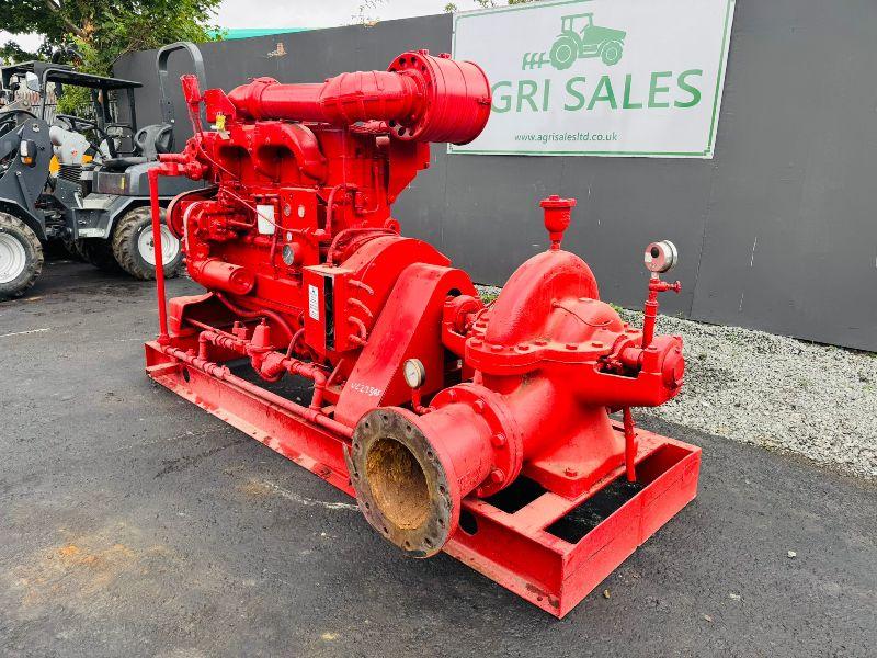 CUMMINGS N-855-F 6 INCH WATER PUMP *C/W 6 CYLINDER ENGINE*VIDEO*