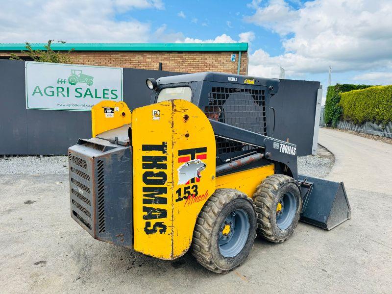 THOMAS 153 MUSCLE SKIDSTEER*C/W BUCKET AND BAIL SPIKE*YEAR 2008*VIDEO*