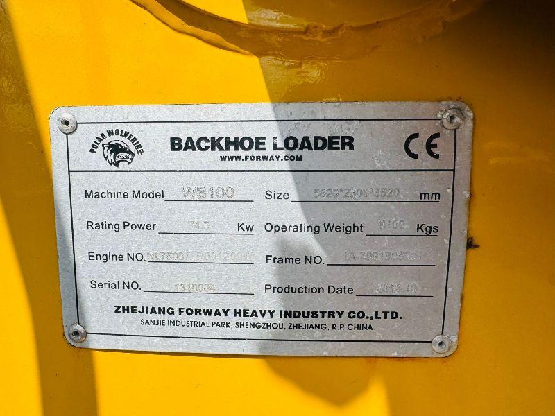 POLAR WOLVERINE WB100 BACKHOE LOADER*C/W 2014 PERKINS ENGINE*VIDEO*