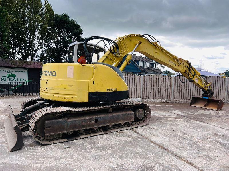 SUMITOMO SH130 TRACKED EXCAVATOR C/W BLADE & QUICK HITCH *VIDEO*