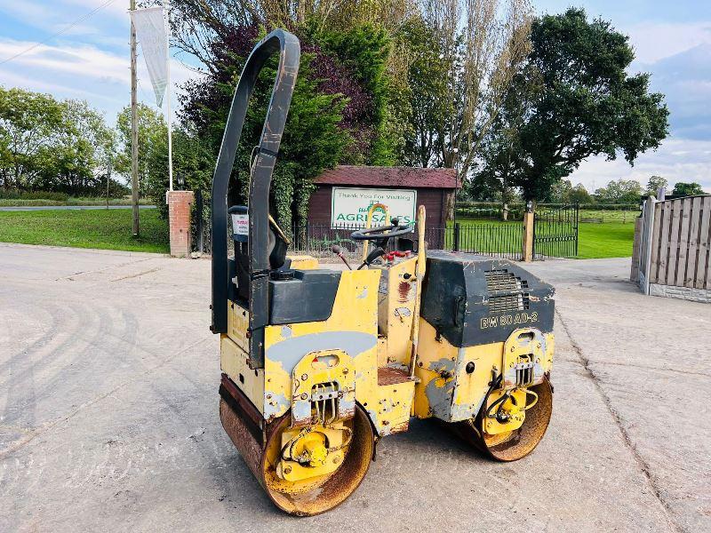 BOMAG BW80 AD-2 DOUBLE DRUM ROLLER C/W ROLE BAR & KUBOTA ENGINE *VIDEO*