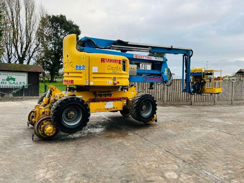 GENIE Z-60/34 4WD ARTICULATED RAIL ROAD BOOM LIFT *20.3M* REMOTE CONTROL *VIDEO*