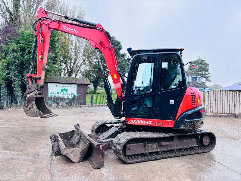 KUBOTA KX080-4TRACKED EXCAVATOR *YEAR 2020, 3465 HOURS* C/W QUICK HITCH *VIDEO*