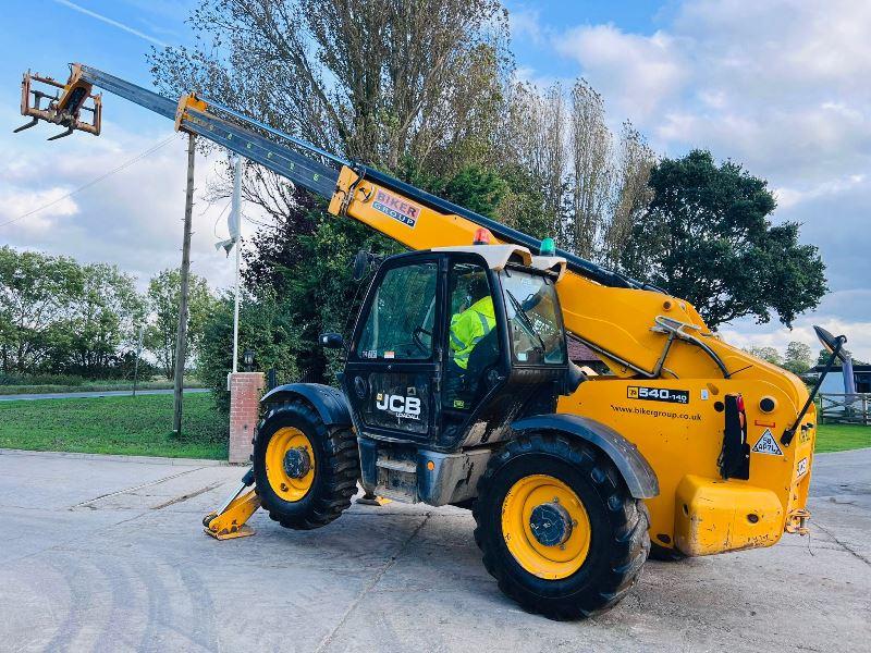 JCB 540-140 HI VIZ 4WD TELEHANDLER *YEAR 2017, 14 METER REACH* C/W TINES *VIDEO*