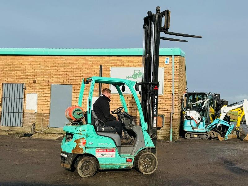 MITSUBISHI FG18N FORKLIFT*C/W SIDESHIFT AND PALLET TINES*VIDEO*