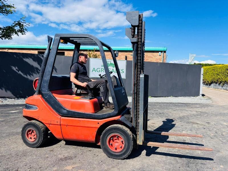 LINDE H25T GAS FORKLIFT *C/W PALLET TINES*VIDEO*