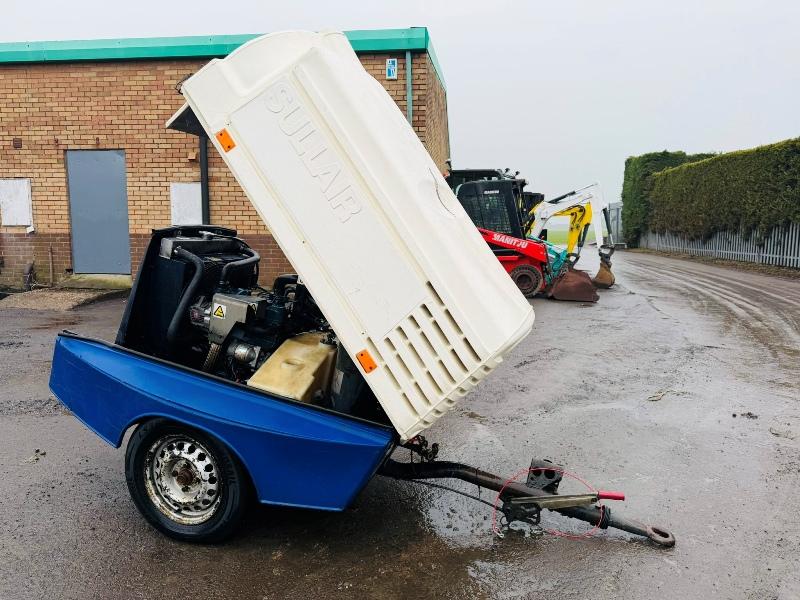 SULLAIR TOWABLE COMPRESSOR*C/W KOBUTA ENGINE*VIDEO*