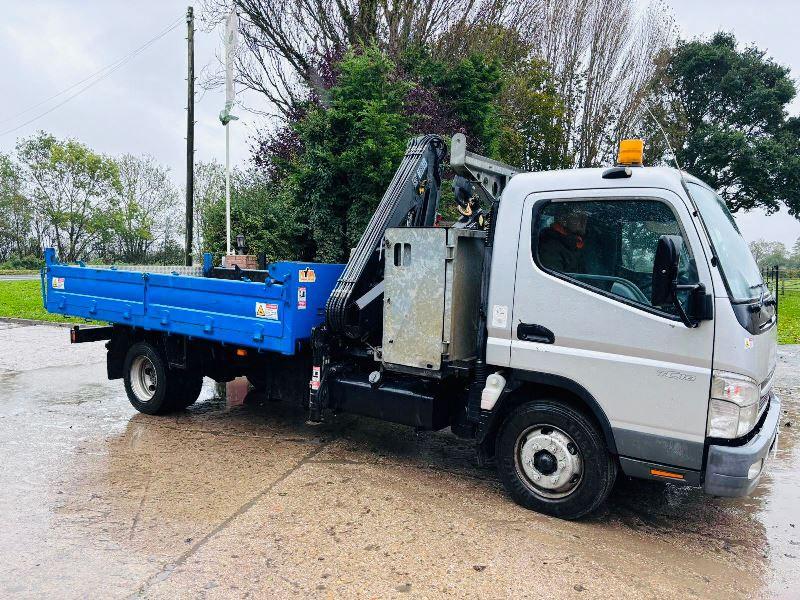 MITSUBISHI CANTER 7C18 4X2 TIPPER LORRY C/W HIAB CRANE *VIDEO*