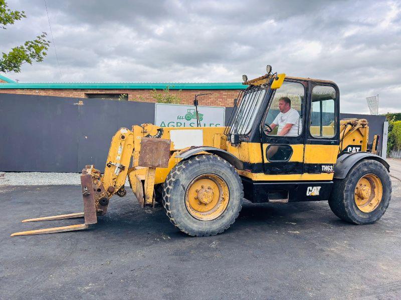 CATERPILLAR TH63 4WD TELEHANDLER *C/W SWAY & PALLET TINES*VIDEO*