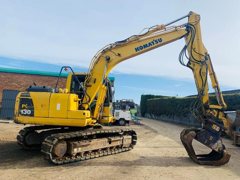 KOMATSU PC130-8 EXCAVATOR*C/W ROTATING SELECTOR GRAB*YEAR 2012*VIDEO*